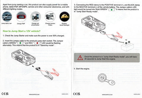12v Lipo Portable Mini Jump Start Booster Pack 400A