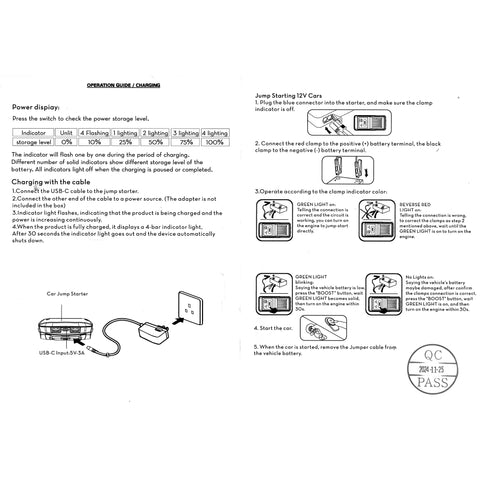 12v Lipo Portable Mini Jump Start Booster Pack 500A