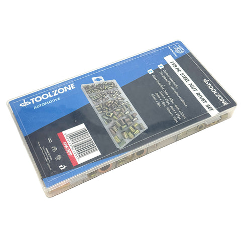 Plated Steel Flat Head Rivnut Pack 158 Piece