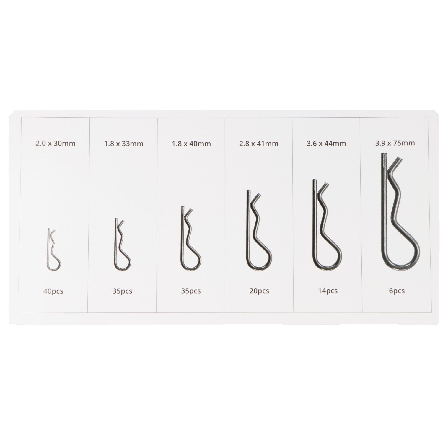 R Clip Selection Pack Of 150 - Car Builder Solutions