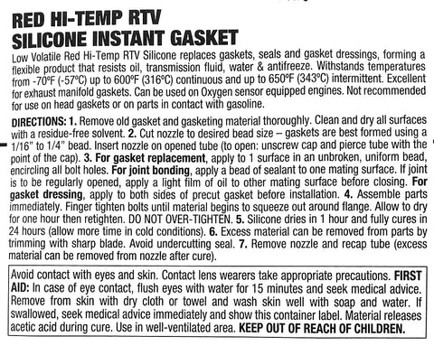 RTV Silicone Gasket Sealant 85gm Tube