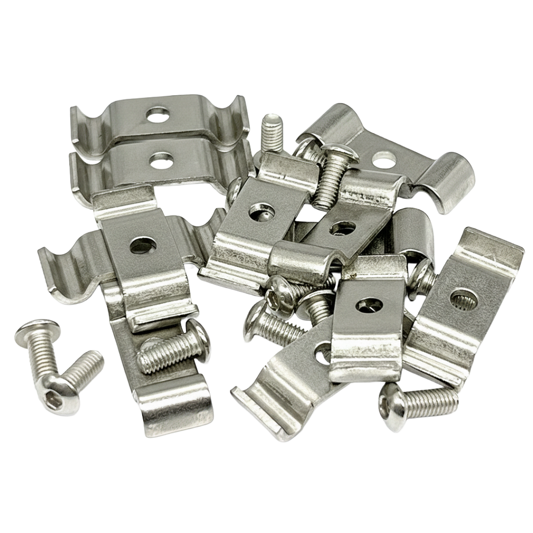 3/16" Double Stainless Saddle Clamps Pack of 12 - Car Builder Solutions