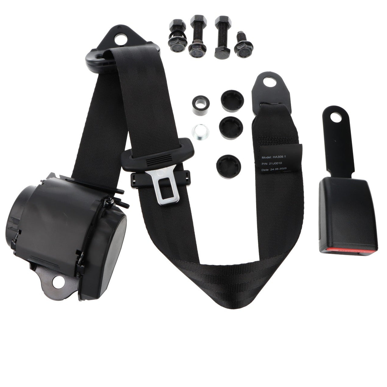 2-Pack Retractable 3-Point Safety Seat Belts – Adjustable, Gray, For Front Left/Right
