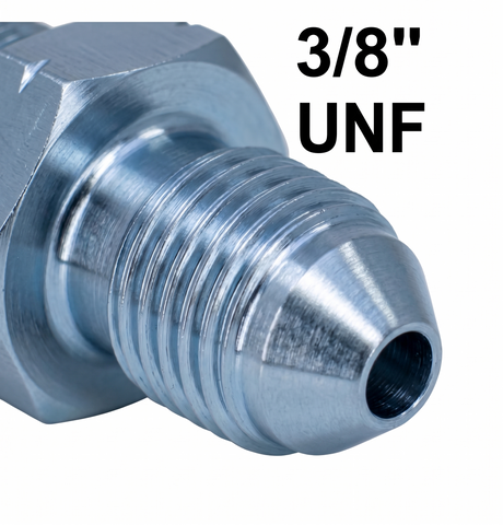 Male Adapter 3/8" UNF convex seat to M10 x 1 concave seat car builder solutions