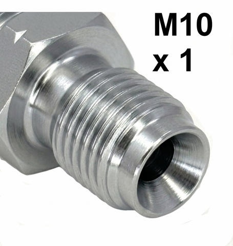 Male Adapter 3/8" UNF convex seat to M10 x 1 concave seat car builder solutions