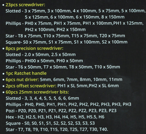 100 Piece  Screwdriver Set