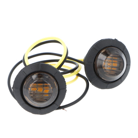 Micro 27mm Round Push in LED Side Repeaters PAIR
