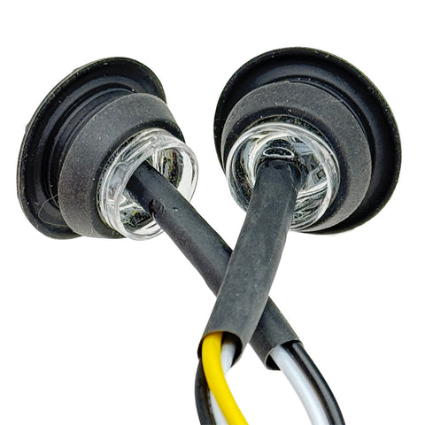 27mm Diameter Amber and White Light LED Side Repeaters PAIR