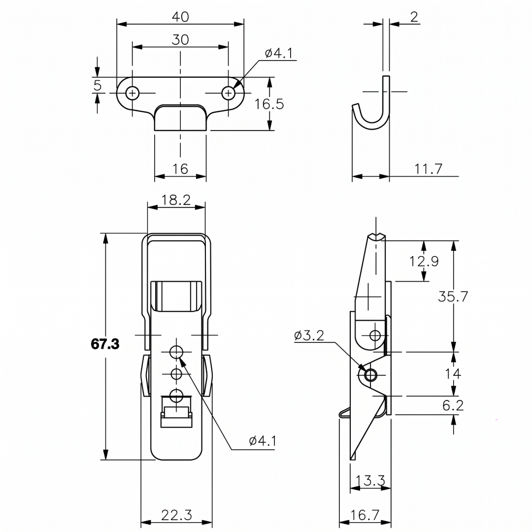 Latching Stainless Steel Over-Centre Fasteners - Car Builder Solutions