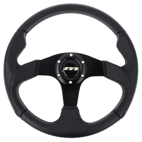 345mm Vinyl Steering Wheel Black Anodised Aluminium