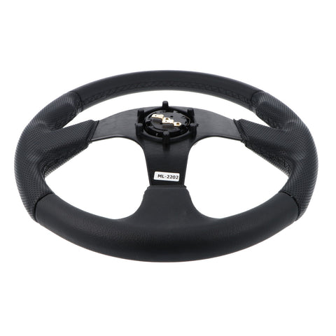345mm Vinyl Steering Wheel Black Anodised Aluminium