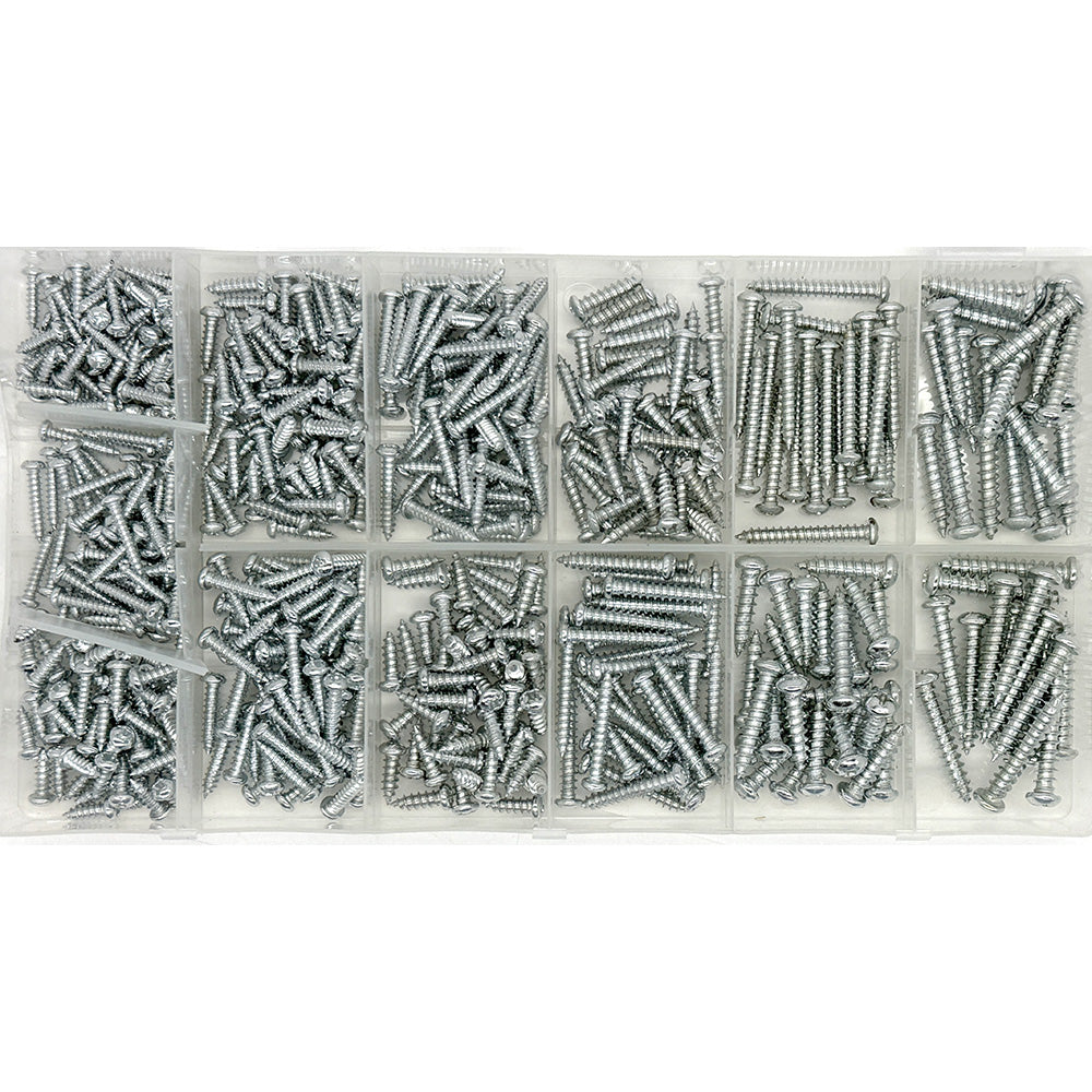 550 Piece Plated Steel Self Tapping Screw Pack