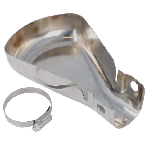 Chrome Fish Tail Exhaust Trim, Includes Clamp
