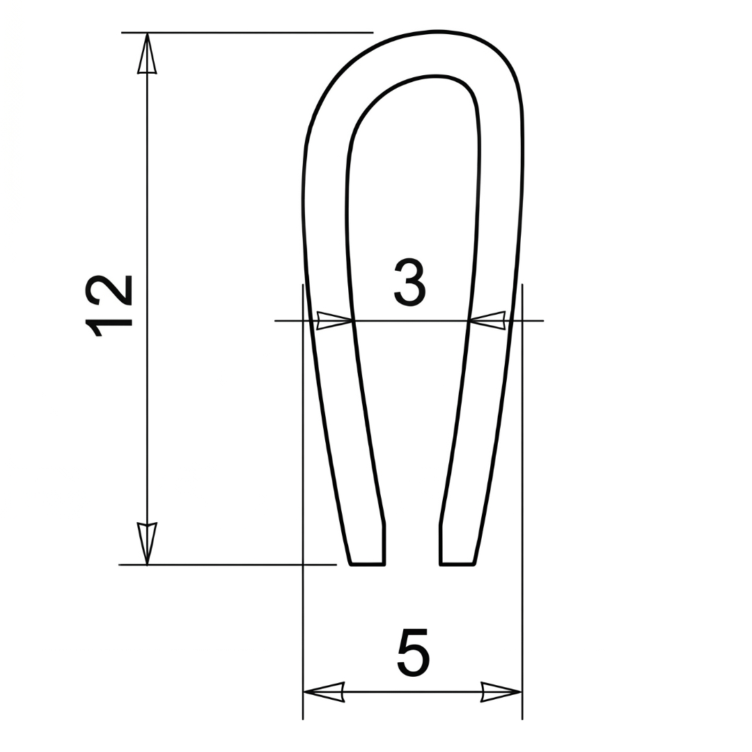 Brushed Stainless Effect Plastic 'U' Edge Trim 12mm x 5mm Per Metre - Car Builder Solutions