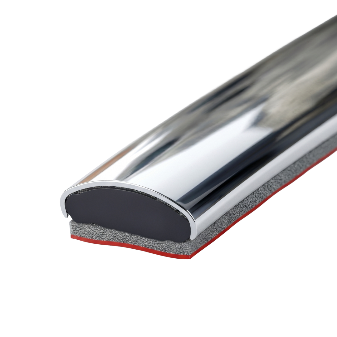 8mm x 3mm Chrome Flat Trim Per Metre