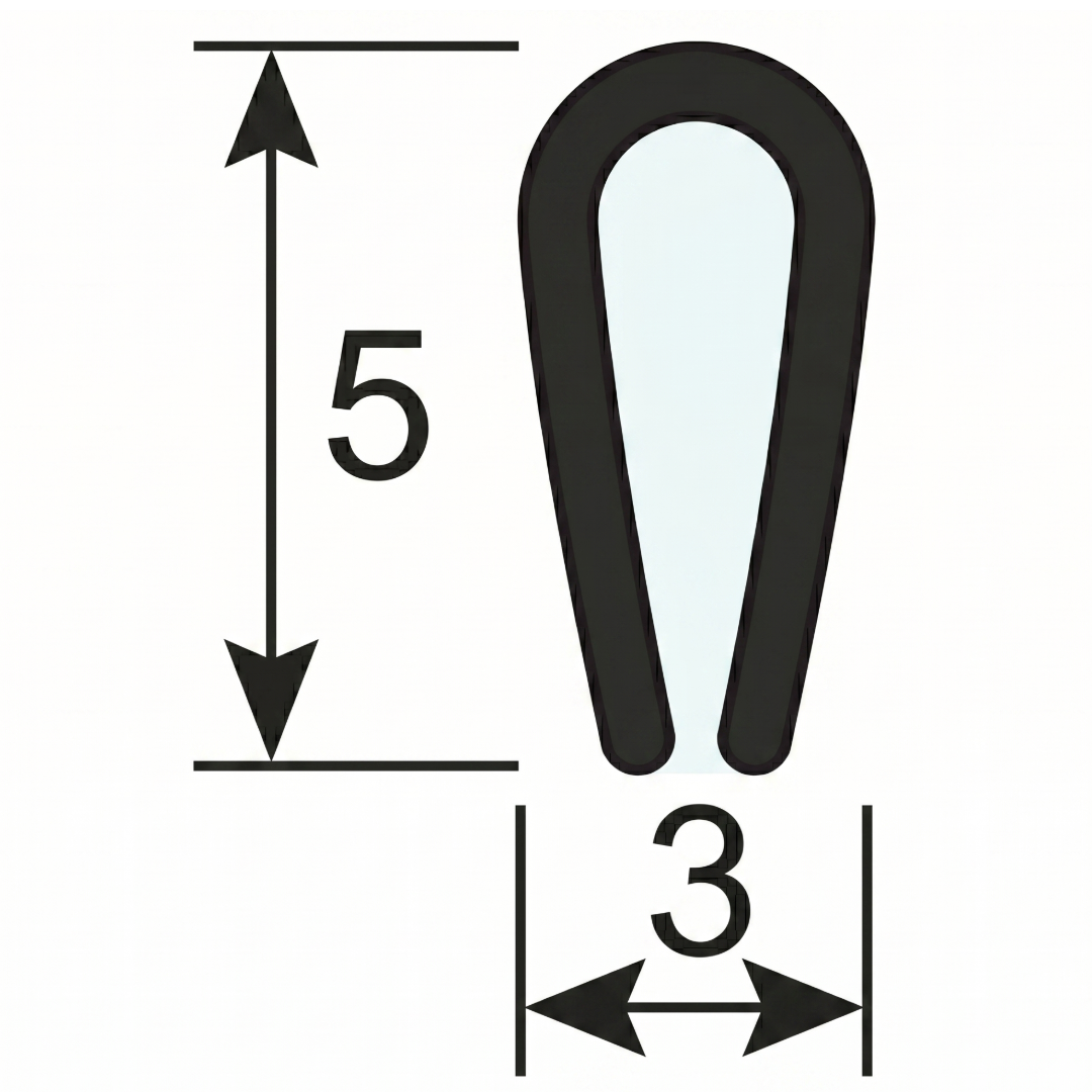 Brushed Stainless Effect Plastic 'U' Edge Trim 5mm x 3mm Per Metre - Car Builder Solutions