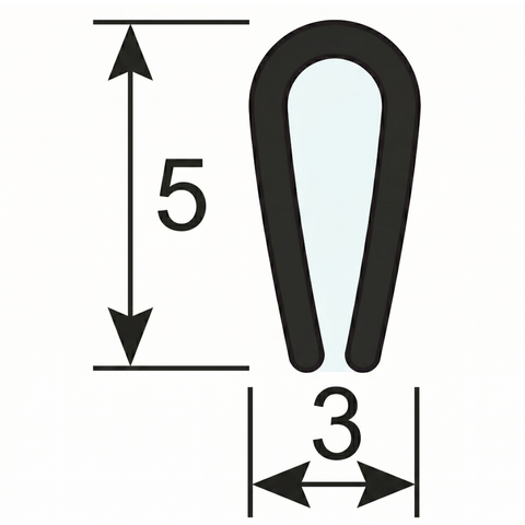 Brushed Stainless Effect Plastic 'U' Edge Trim 5mm x 3mm Per Metre - Car Builder Solutions