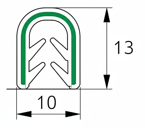 Rubber Steel Reinforced Edge Trim Per Metre