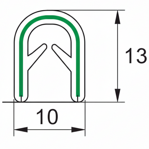 Embossed Black PVC Edge Trim 13mm x 10mm
