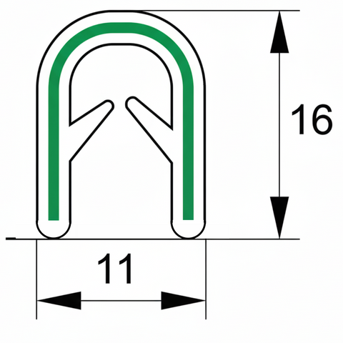 Embossed Black PVC Edge Trim 16mm x 11mm