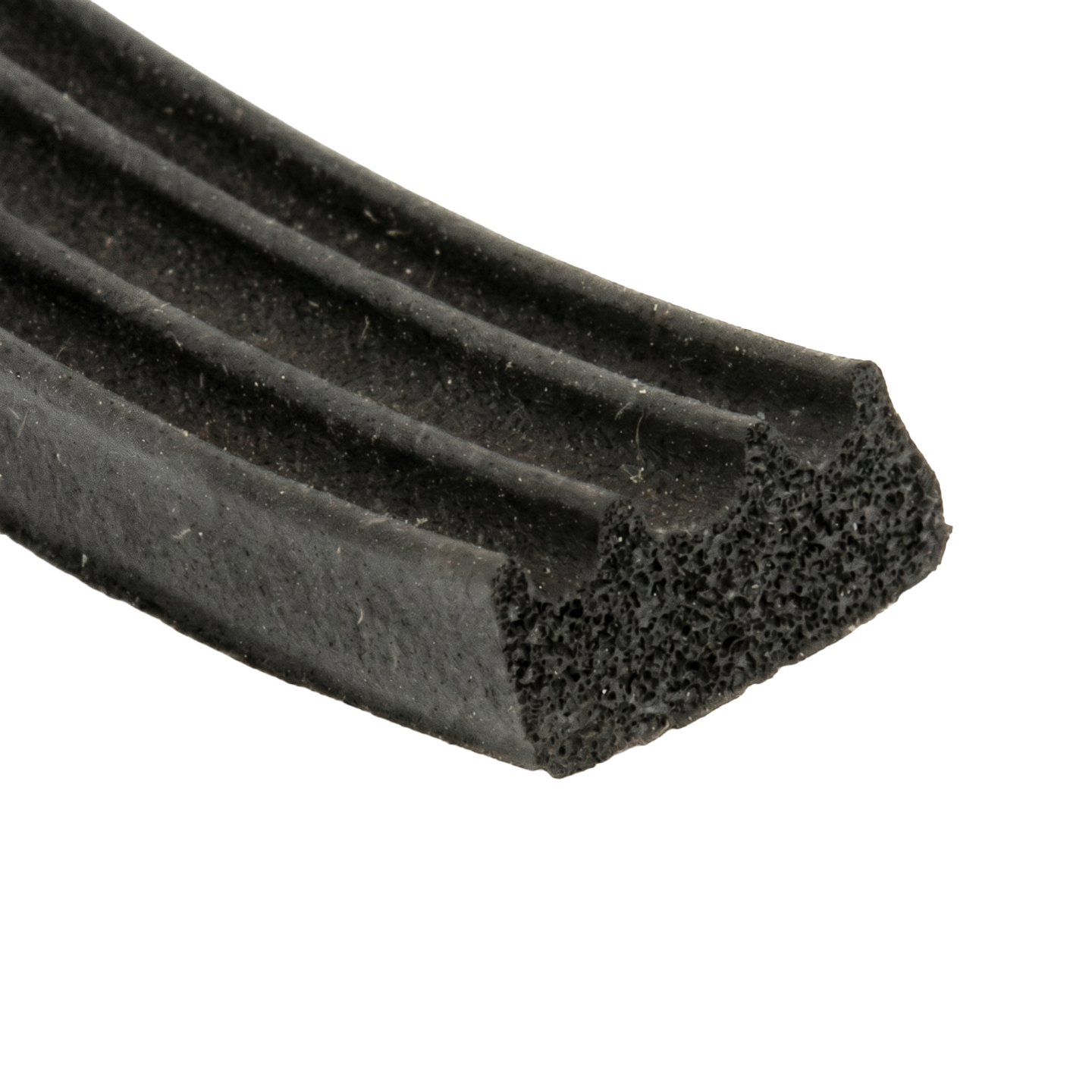 10 x 4mm Self Adhesive Ribbed Neoprene Sponge Strip Per Metre - Car Builder Solutions