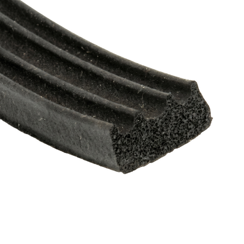 10 x 4mm Self Adhesive Ribbed Neoprene Sponge Strip Per Metre - Car Builder Solutions
