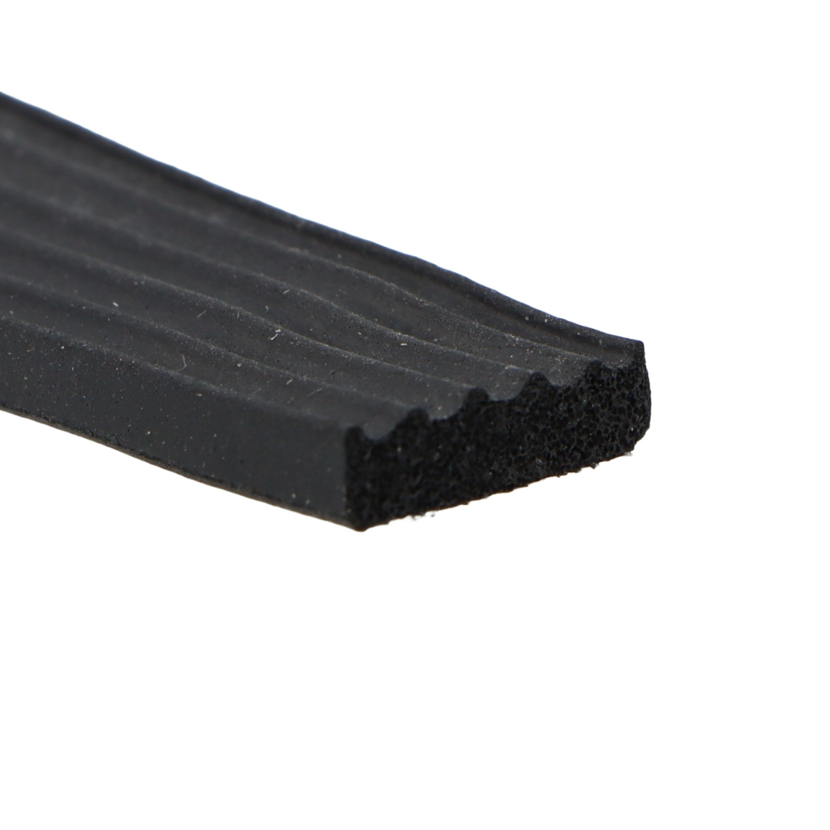 15 x 4mm Self Adhesive Ribbed Neoprene Sponge Strip Per Metre - Car Builder Solutions