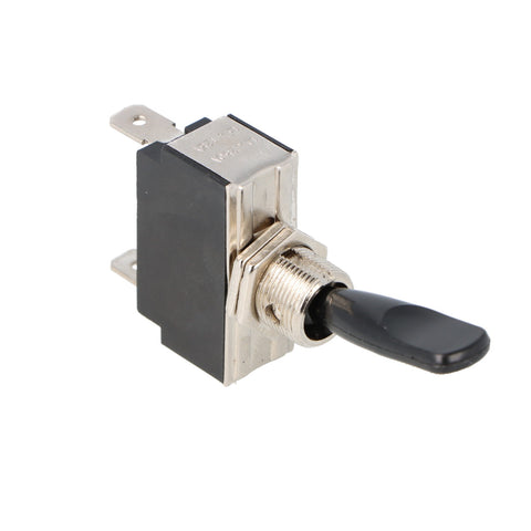Black Lever Single Pole Toggle   Off-Momentary   (Spring Return)