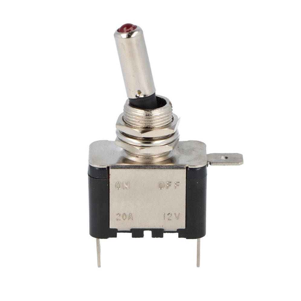 LED Illuminated Chrome Toggle Switch Red - Car Builder Solutions