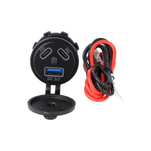 Multi USB-Illuminated Power Outlet Socket 2 x USB-C and 1 x USB-A