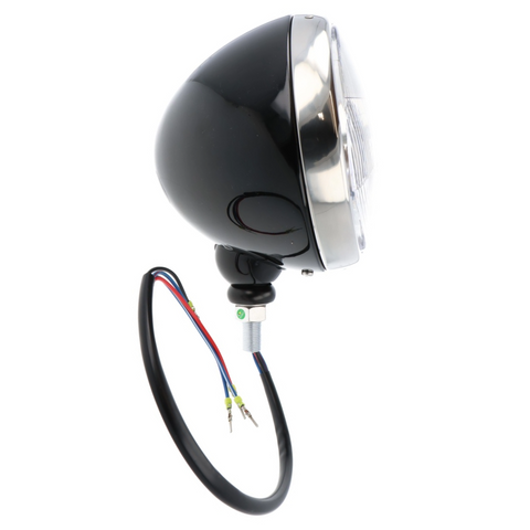 Classic 7" Headlamp Black with Stainless Rim