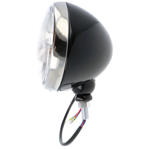 Classic 7" Headlamp Black with Stainless Rim