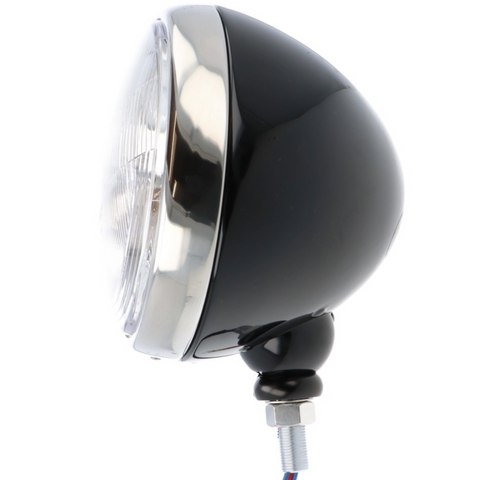 Classic 7" Headlamp Black with Stainless Rim