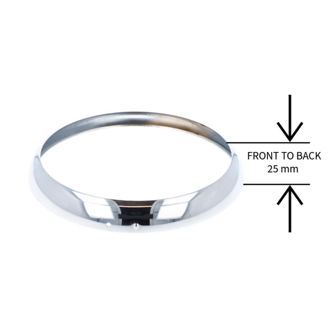Chrome Headlamp Rim 8 1/4" Clip on