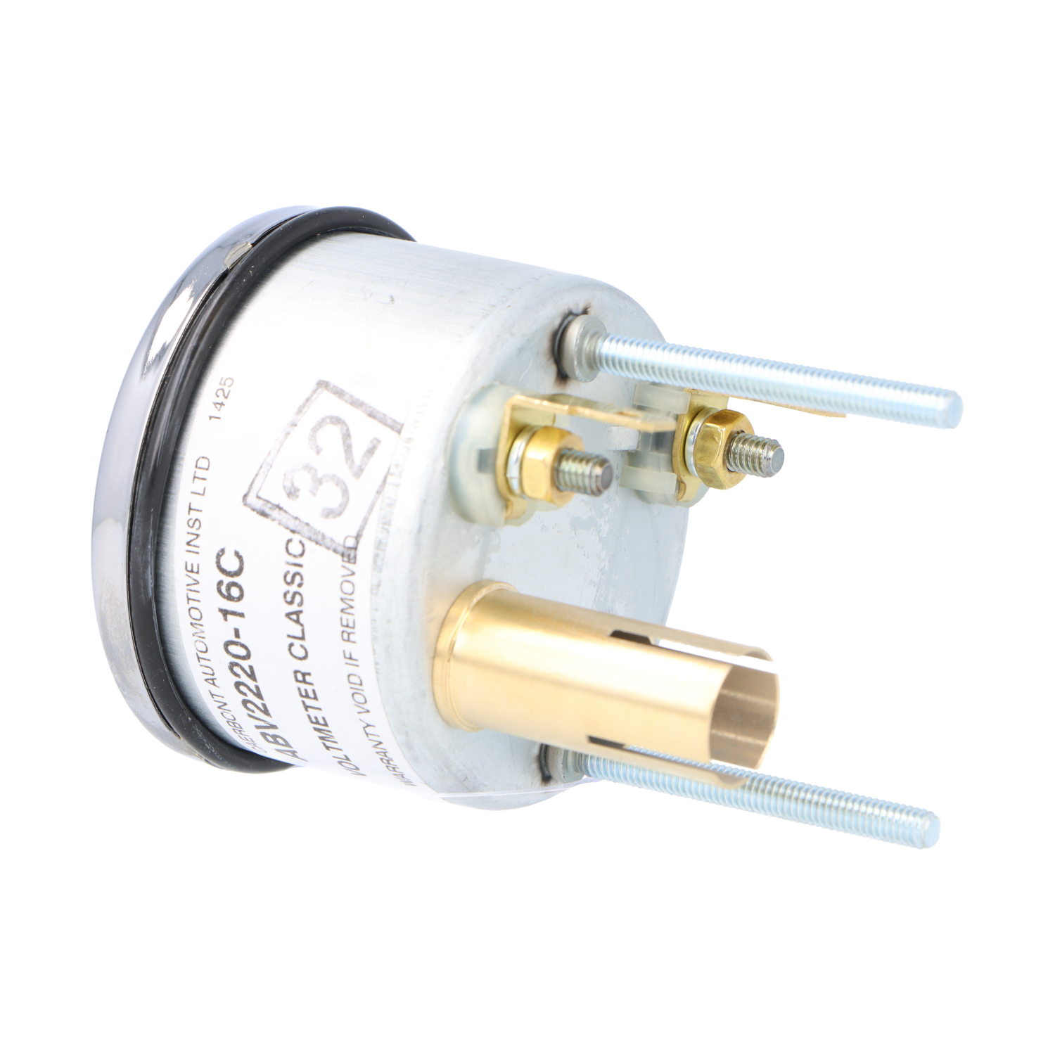 12V Voltmeter – 52 Mm, 8-16V, Universeel, Zwarte Behuizing, Witte Verlichting, Voor Auto En Boot