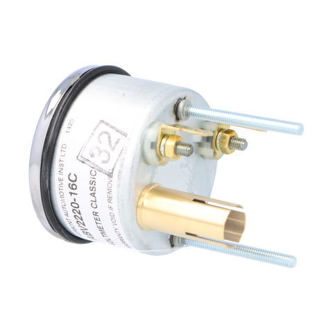 Smiths Voltmeter 52mm - 1/2 Round Chrome Bezel - Black Face