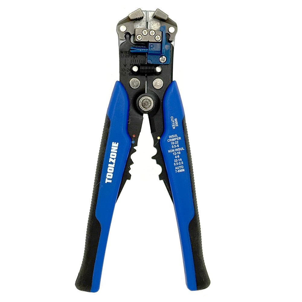Automatic Wire Stripper With Wire Cutter and Crimping Jaws