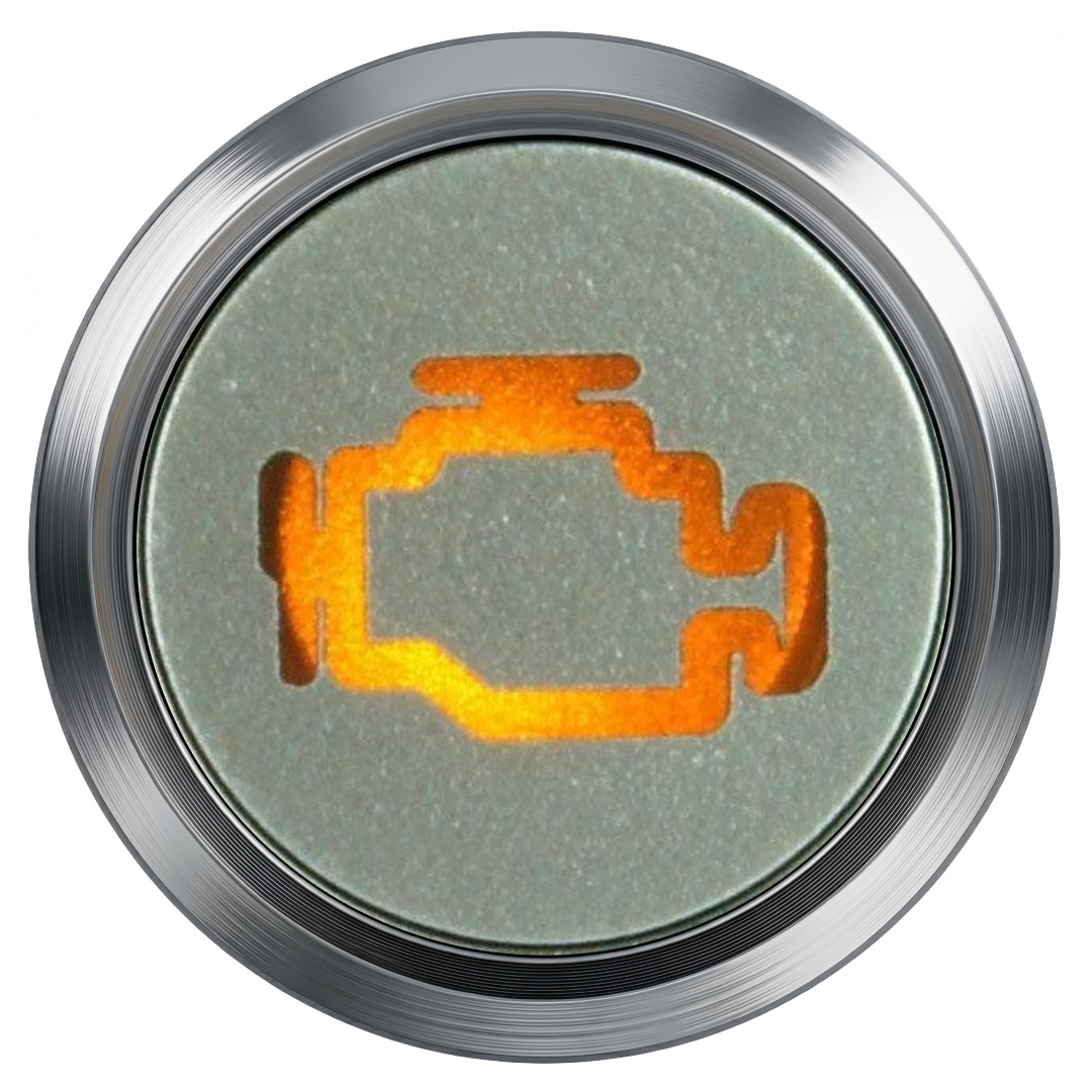 Flush Bezel Chrome LED Warning Light ENGINE - Car Builder Solutions