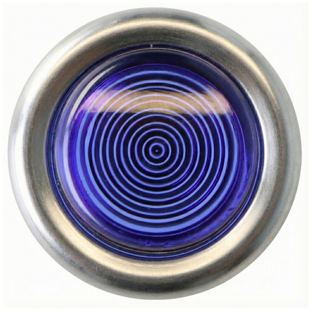 Small Blacked Chrome Bezel Blue Warning Light - Car Builder Solutions