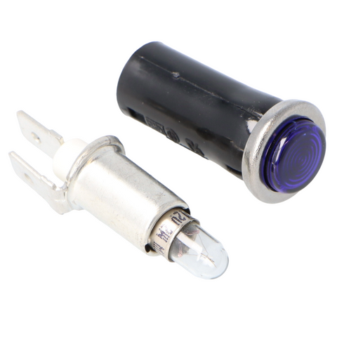 Small Blacked Chrome Bezel Blue Warning Light - Car Builder Solutions