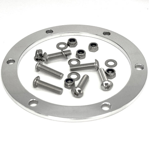 Wood Rim Steering Wheel. Flat aluminium pressing with holed spokes