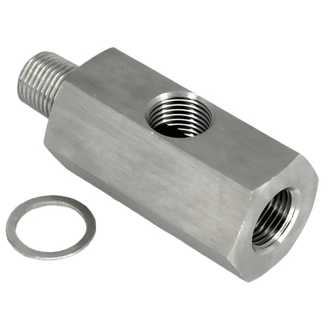 Stainless Steel Oil Pressure T Piece All 1/8" NPT Male-Female-Side - Car Builder Solutions