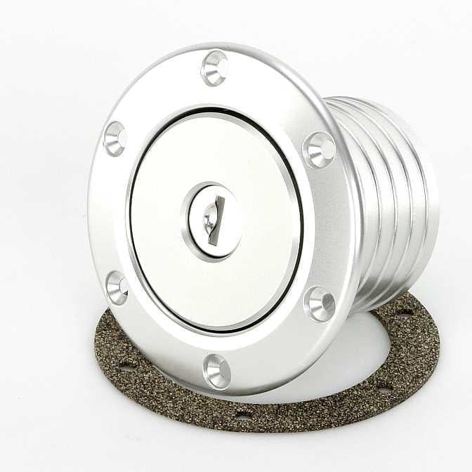 82mm Locking Fuel Cap Assembly Satin ***Vented*** - Car Builder Solutions