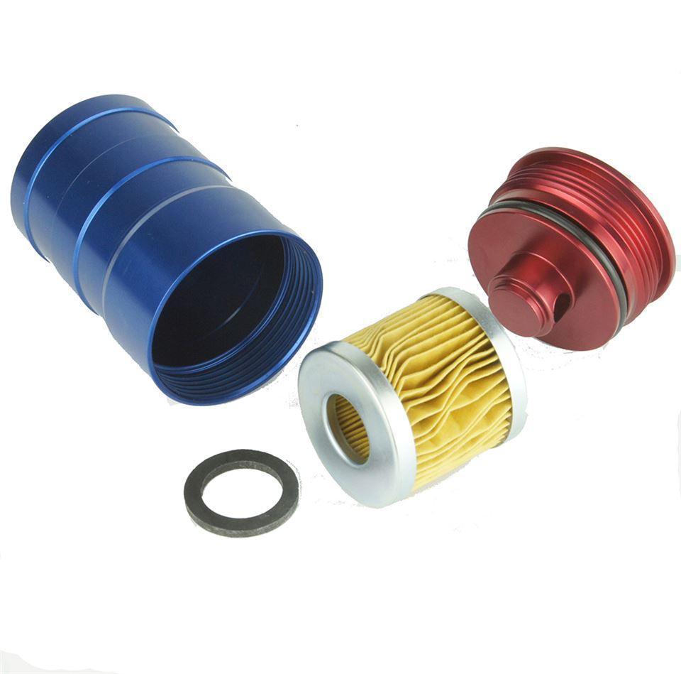 Billet Aluminium Fuel Filter Blue 95mm – Car Builder Solutions