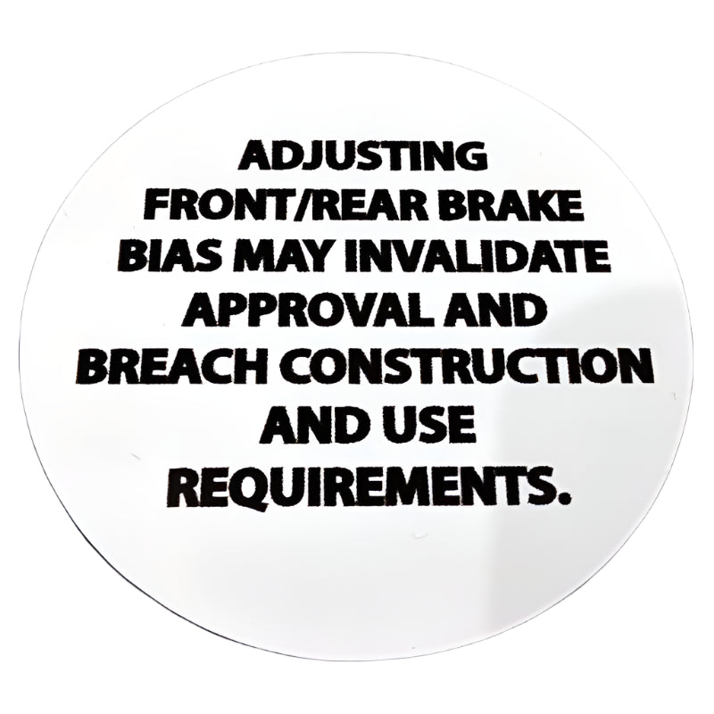 IVA Brake Balance Warning Sticker – Car Builder Solutions