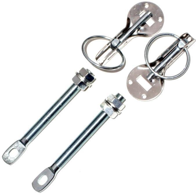 Stainless Steel Plate Bonnet Pins 85mm Pair - Car Builder Solutions