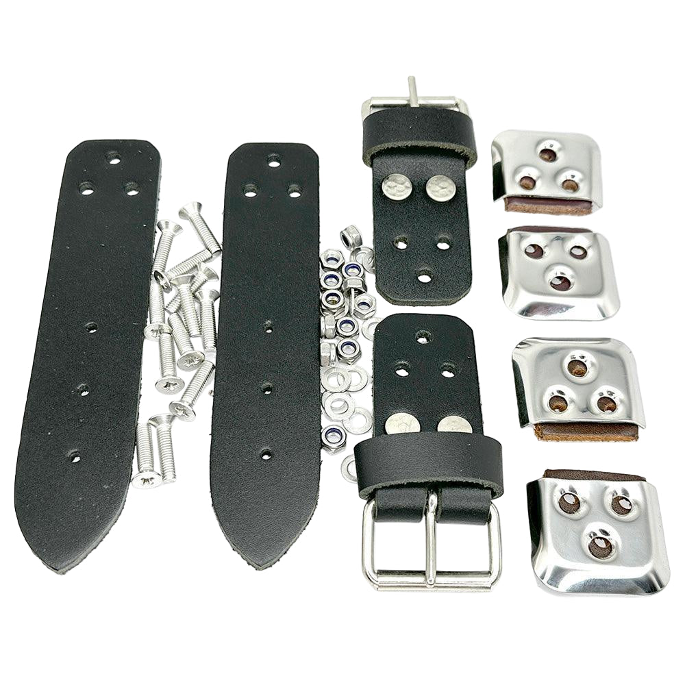 Leather Bonnet Straps BLACK Pair - Car Builder Solutions