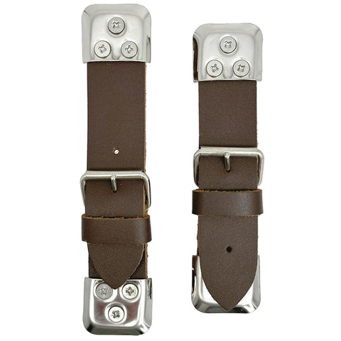 thumbnail image 2 of Classic Mini Bonnet Tie Down Straps – Pair, Leather, Brown, Buckle Closure 2 of 2