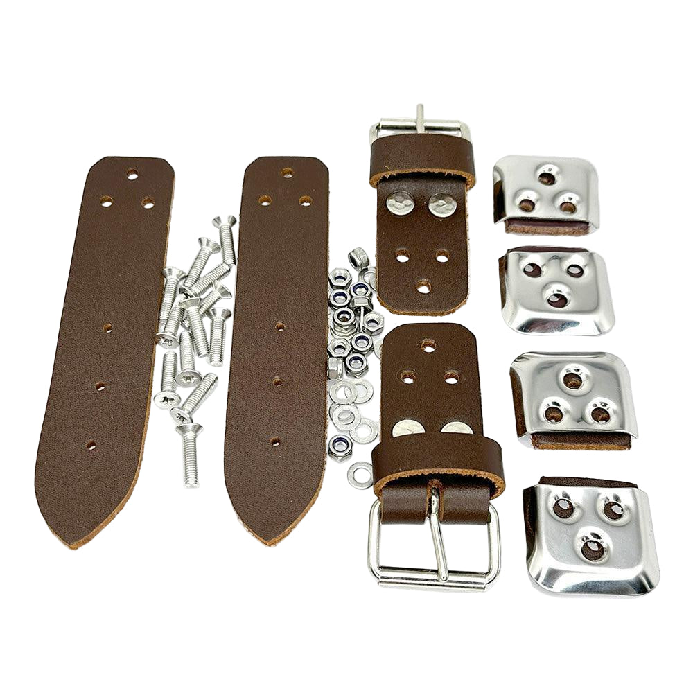 Leather Bonnet Straps BROWN Pair - Car Builder Solutions