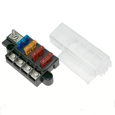 Compact Distribution Blade Fuse Box 4 Way With Cover